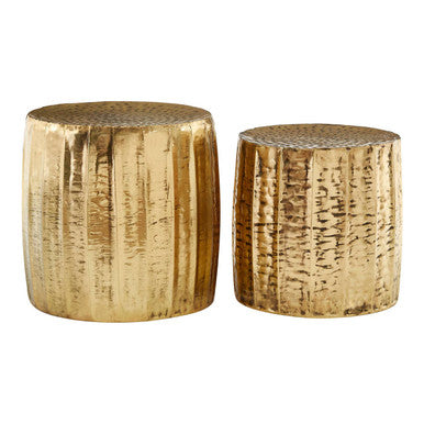 Orsina Templar Antique Brass Side Tables & Stools - Set of 2