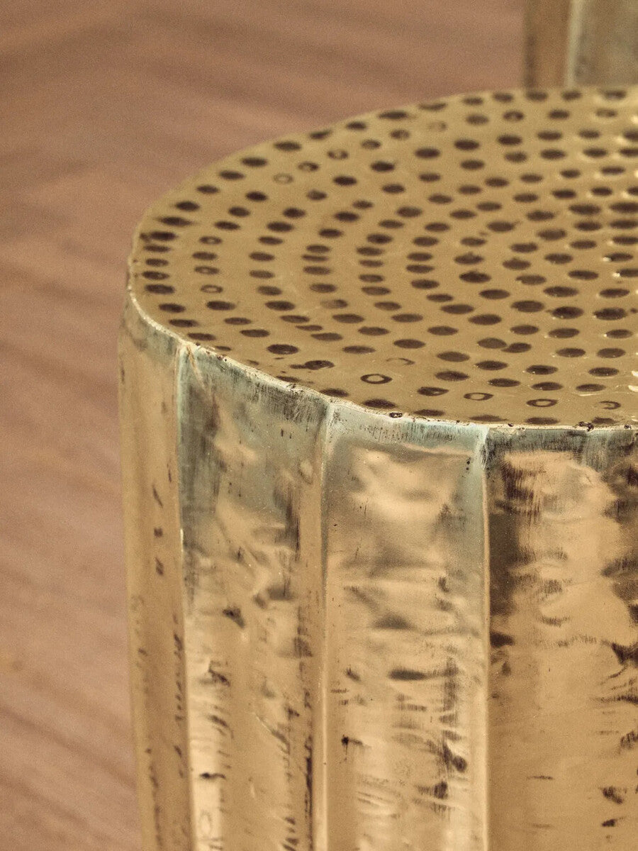 Orsina Templar Antique Brass Side Tables & Stools - Set of 2