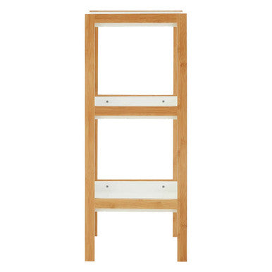 Orsina Nostra 3-Tiered Minimalist Display Shelf – White and Natural
