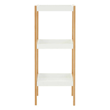 Orsina Nostra 3-Tiered Minimalist Display Shelf – White and Natural