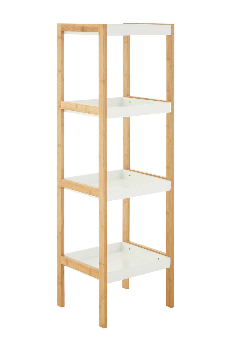 Orsina Nostra 4-Tier Bamboo Shelf Unit – White and Natural Storage
