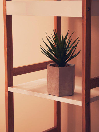 Orsina Nostra 4-Tier Bamboo Shelf Unit – White and Natural Storage
