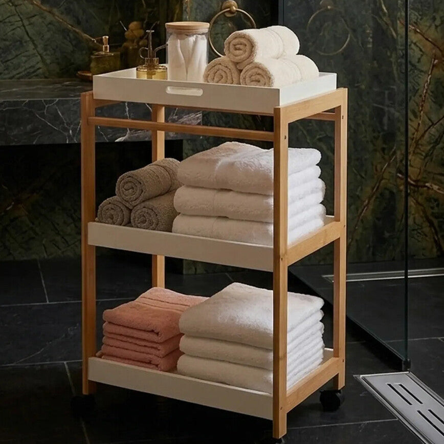 Orsina Nostra 3 Tier Rectangular Storage Trolley – Mobile Rolling Cart