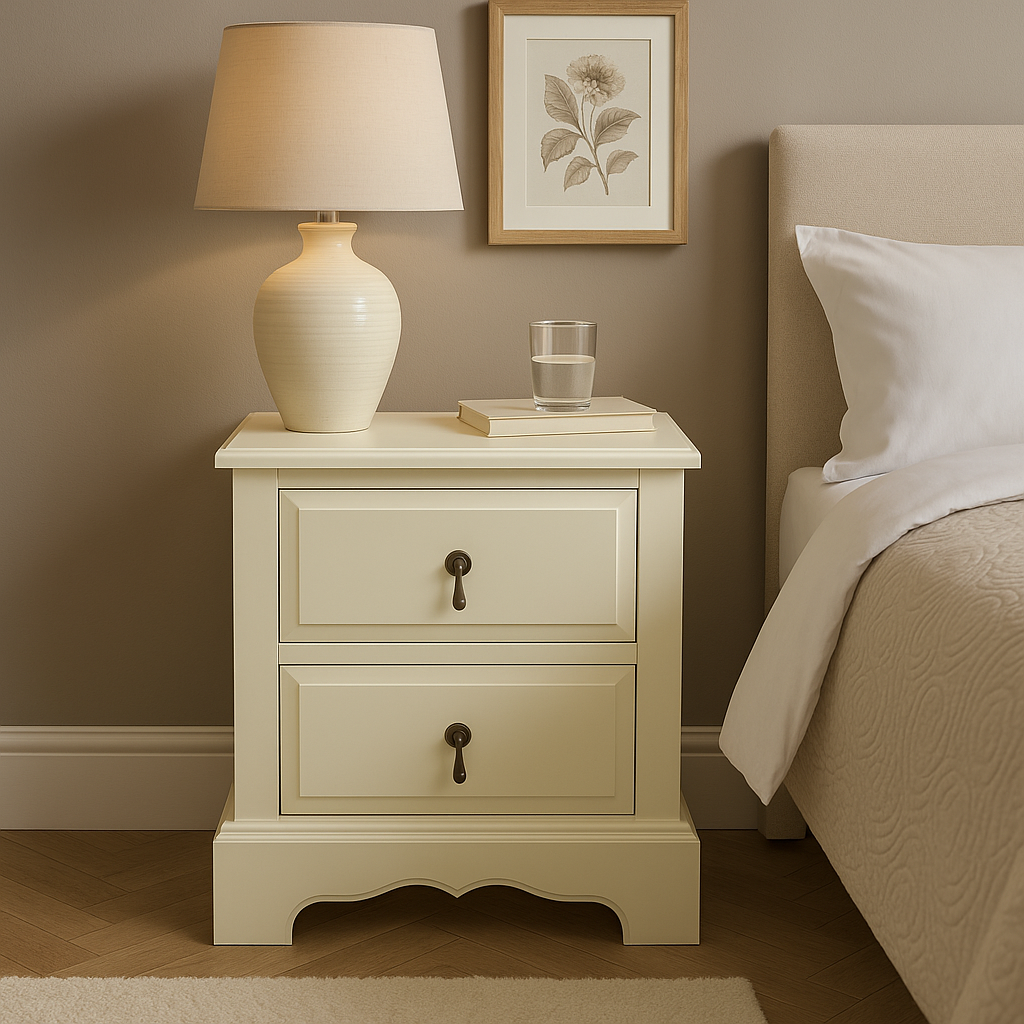 Orsina Florence Ivory Chest of 2 Drawers – Classic Bedside Table