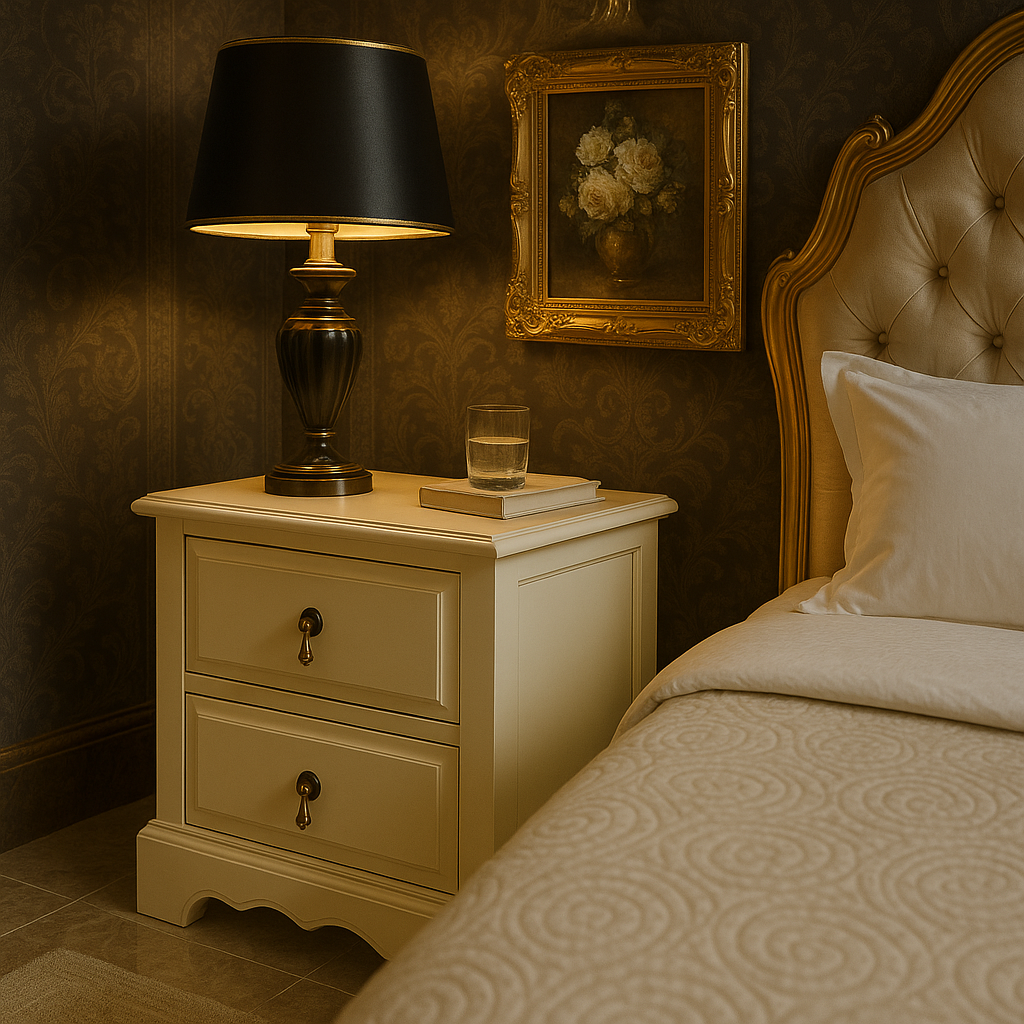 Orsina Florence Ivory Chest of 2 Drawers – Classic Bedside Table