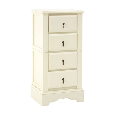 Orsina Florence Ivory Chest of 4 Drawers – Slim Bedroom Storage