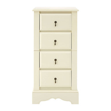 Orsina Florence Ivory Chest of 4 Drawers – Slim Bedroom Storage