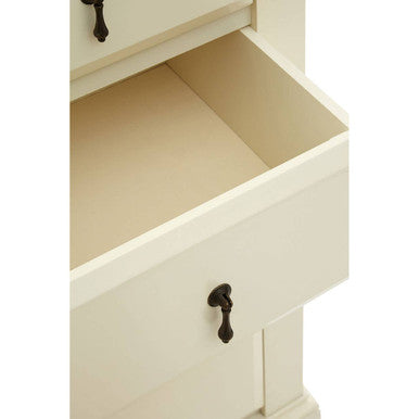 Orsina Florence Ivory Chest of 4 Drawers – Slim Bedroom Storage