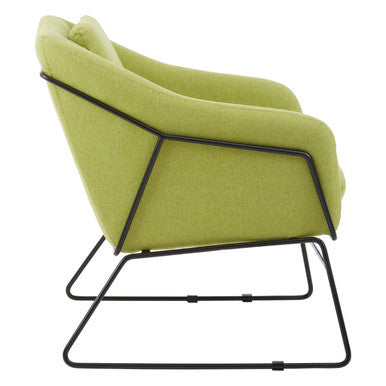 Orsina Stockholm Modern Accent Chair – Green Fabric & Stainless Steel