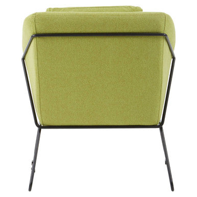 Orsina Stockholm Modern Accent Chair – Green Fabric & Stainless Steel