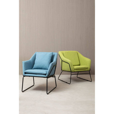 Orsina Stockholm Modern Accent Chair – Green Fabric & Stainless Steel