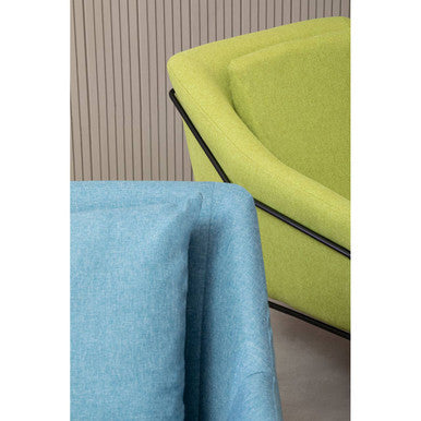 Orsina Stockholm Modern Accent Chair – Green Fabric & Stainless Steel