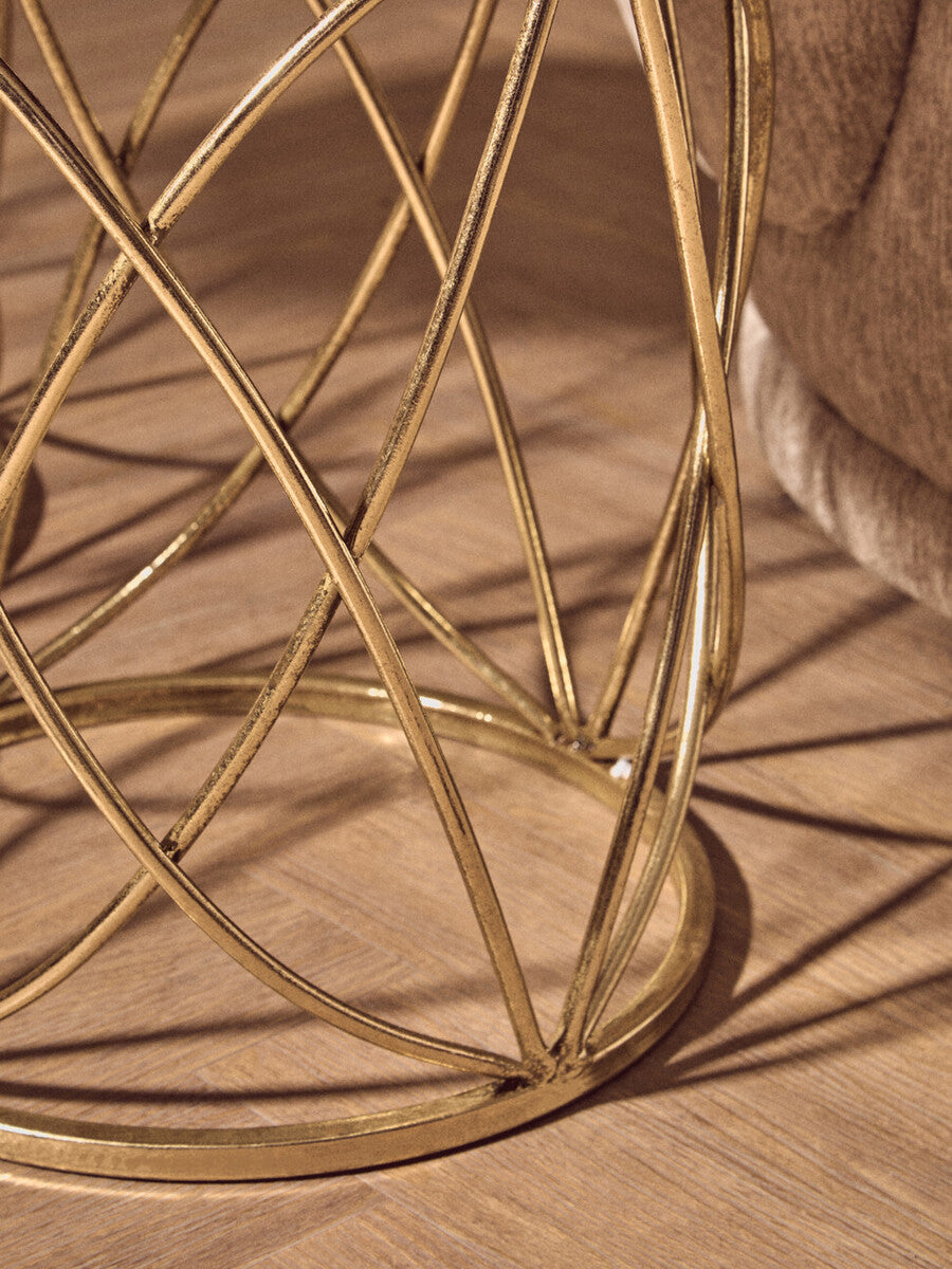 Orsina Arcana Set of 2 Round Mirrored Side Tables with Gold Frame