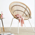Orsina Lagom White Washed Natural Rattan Accent Chair with Grey Base
