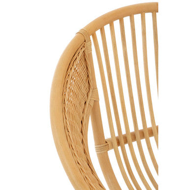 Orsina Lagom Natural Rattan and Black Iron Chair – Modern Accent Seating