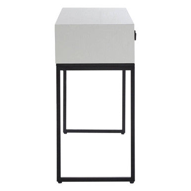 Orsina Lombok Console Table – 2 Drawer Geometric Wood with Metal Legs