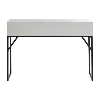 Orsina Lombok Console Table – 2 Drawer Geometric Wood with Metal Legs