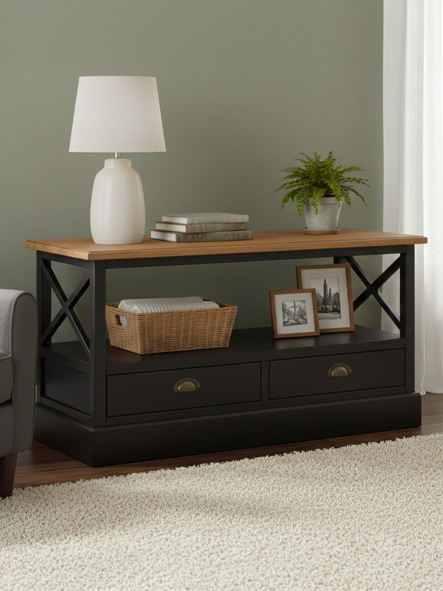 Virginia Fir Coffee Table by Orsina – Colonial Style with 2 Drawers