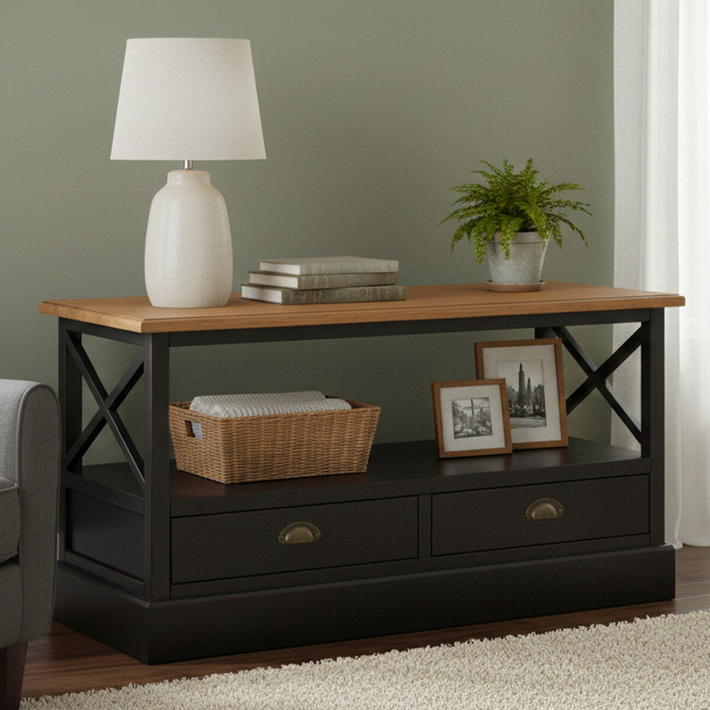 Virginia Fir Coffee Table by Orsina – Colonial Style with 2 Drawers