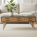 Orsina Trinity Coffee Table – Industrial Grey & Wood with 6 Drawers