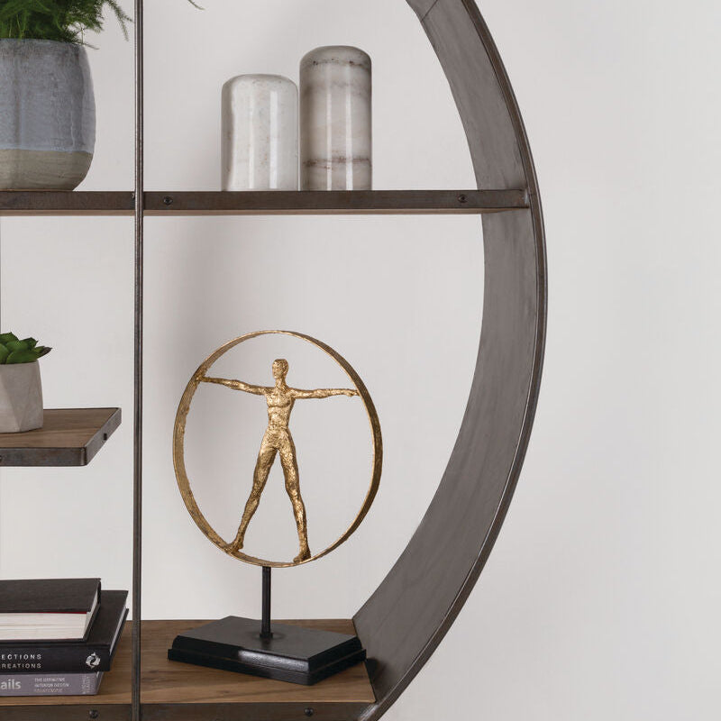 Orsina Trinity Round Metal and Wood Shelf Unit – Industrial Display