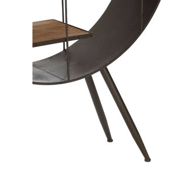 Orsina Trinity Round Metal and Wood Shelf Unit – Industrial Display