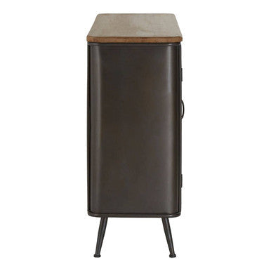 Orsina Trinity 4 Drawer Cabinet – Industrial Timber & Black Storage