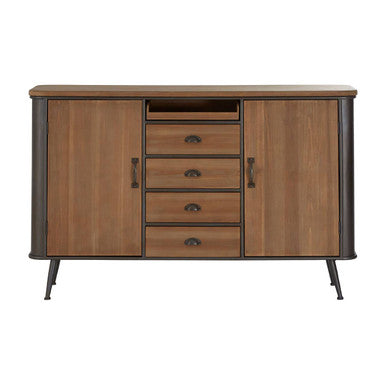 Orsina Trinity 4 Drawer Cabinet – Industrial Timber & Black Storage