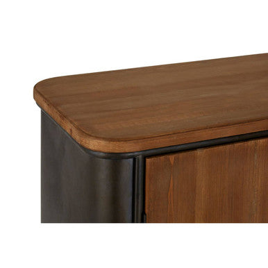 Orsina Trinity 4 Drawer Cabinet – Industrial Timber & Black Storage