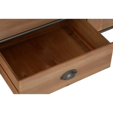 Orsina Trinity 4 Drawer Cabinet – Industrial Timber & Black Storage