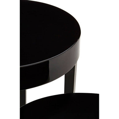 Orsina Moritz Nesting Tables – Set of 3 Black Pine Wood Side Tables