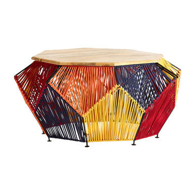 Orsina Fusion Multicoloured Woven Hexagon Coffee Table – Modern Decor