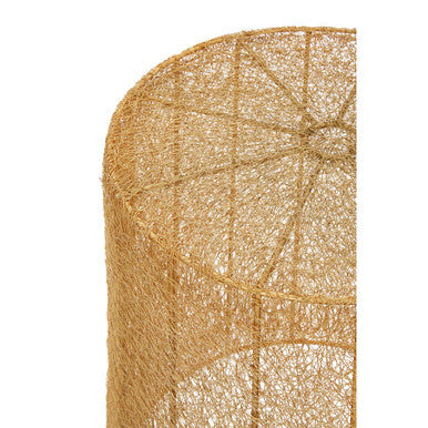 Orsina Gold Mesh Round Side Tables – Set of 2 Metal Drum Accent Tables