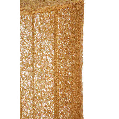 Orsina Gold Mesh Round Side Tables – Set of 2 Metal Drum Accent Tables