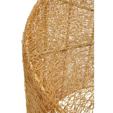 Orsina Gold Mesh Round Side Tables – Set of 2 Metal Drum Accent Tables