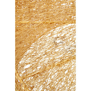 Orsina Templar Round Gold Iron Coffee Table – Modern Sculptural Design