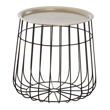 Orsina Templar Side Table – Black Wireframe Geometric Metal End Table