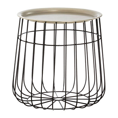 Orsina Templar Side Table – Black Wireframe Geometric Metal End Table