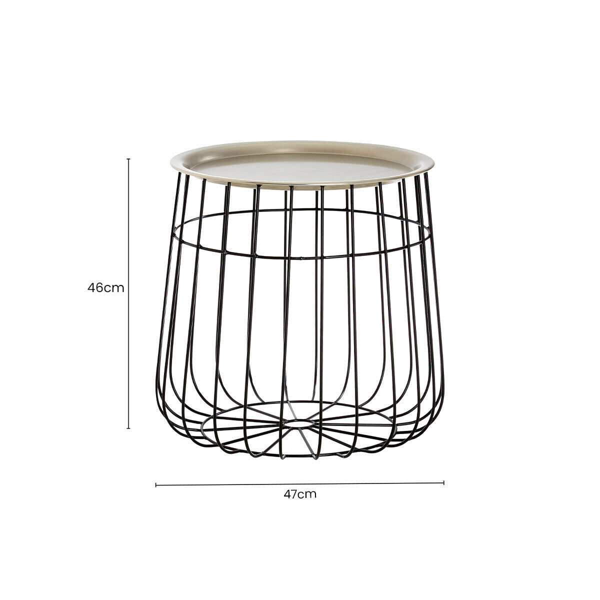 Orsina Templar Side Table – Black Wireframe Geometric Metal End Table