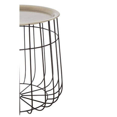 Orsina Templar Side Table – Black Wireframe Geometric Metal End Table
