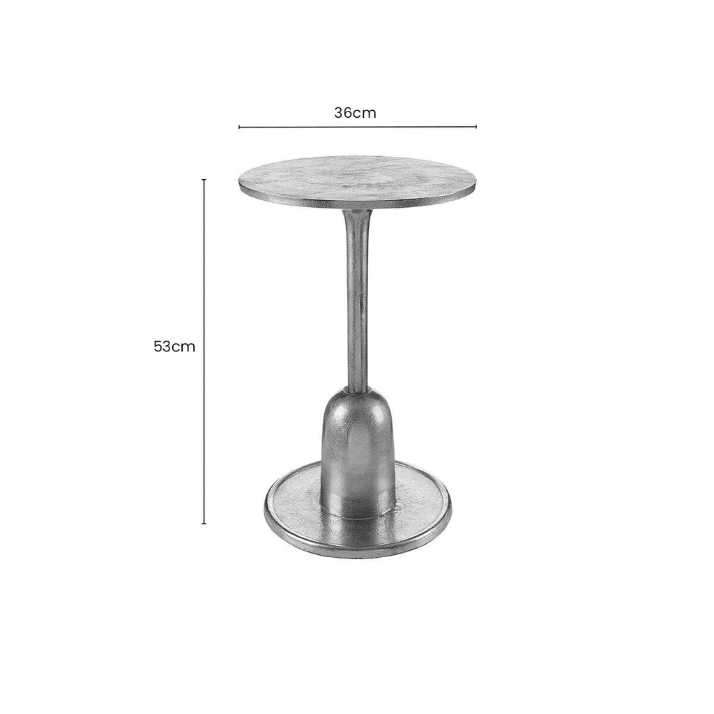 Orsina Halle Side Table – Handcrafted Silver Metal Modern End Table