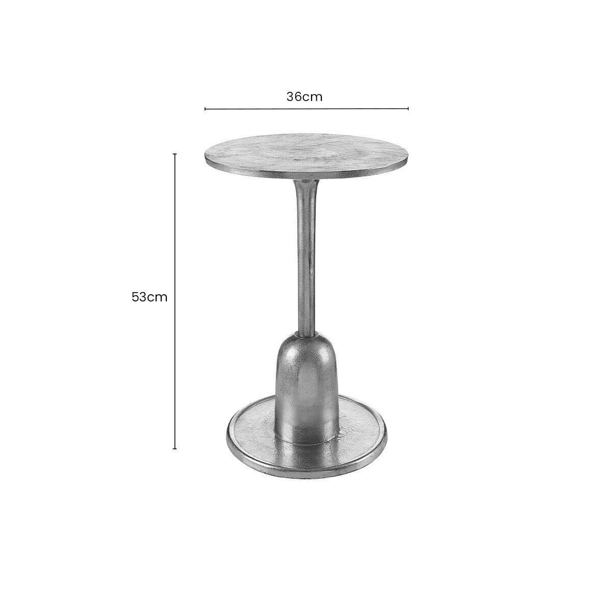 Orsina Halle Side Table – Handcrafted Silver Metal Modern End Table