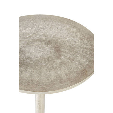 Orsina Halle Side Table – Handcrafted Silver Metal Modern End Table