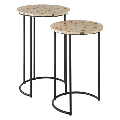 Orsina Halle Mother of Pearl Nesting Side Tables – Set of 2