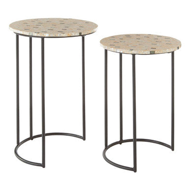 Orsina Halle Mother of Pearl Nesting Side Tables – Set of 2