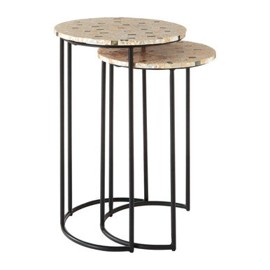 Orsina Halle Mother of Pearl Nesting Side Tables – Set of 2