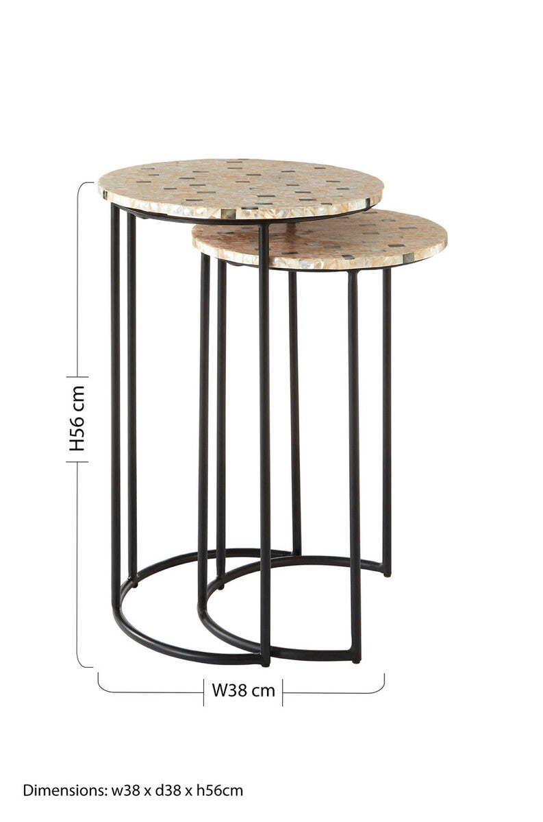 Orsina Halle Mother of Pearl Nesting Side Tables – Set of 2