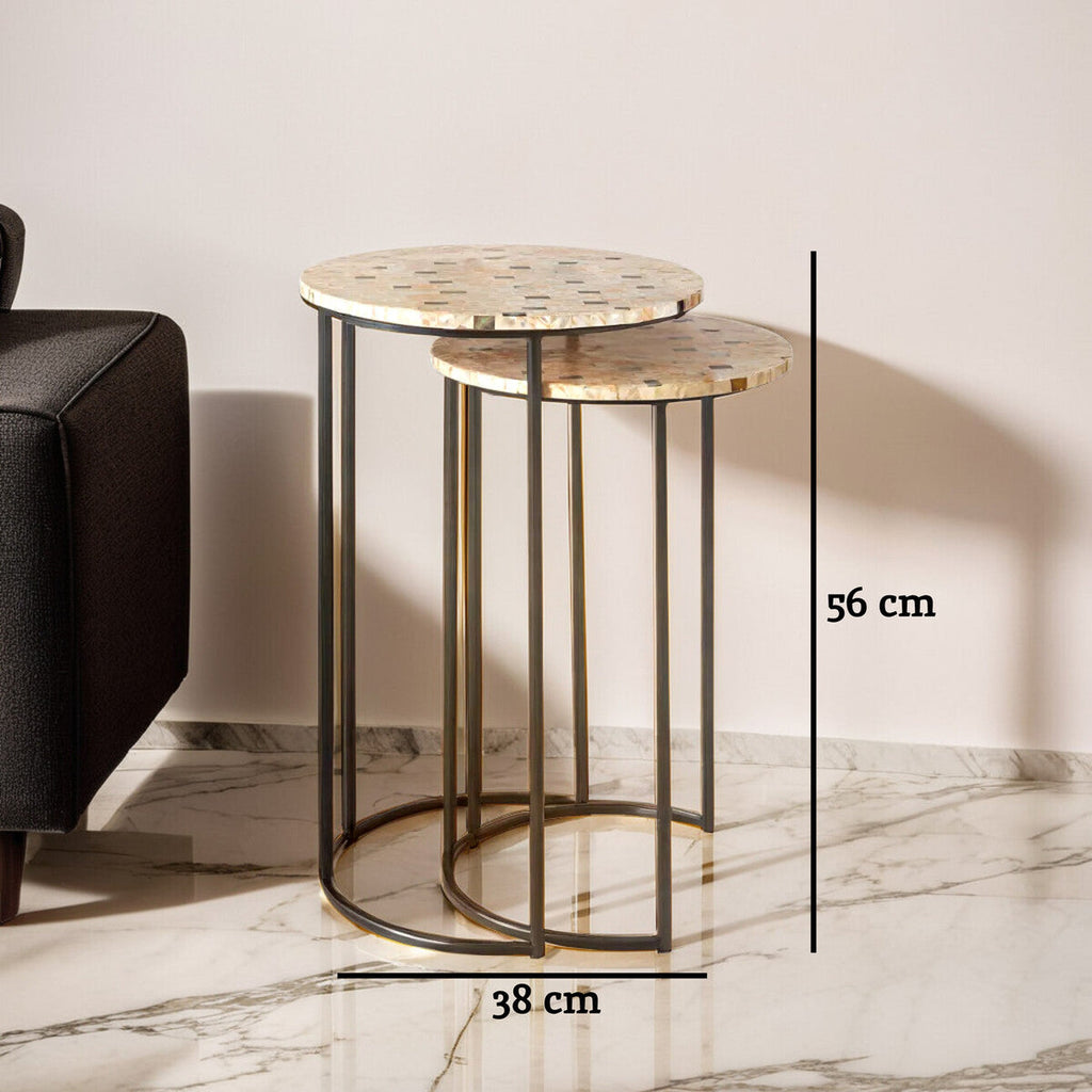 Orsina Halle Mother of Pearl Nesting Side Tables – Set of 2