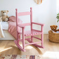Orsina Kids Pink Rocking Chair – Wooden Slatted Back Toddler Seat