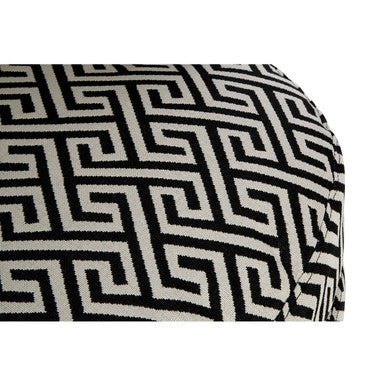 Orsina Regent Park Round Accent Chair – Black & Beige Greek Key